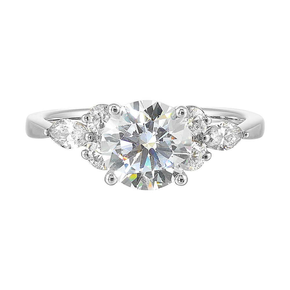 14Kt White Semi Mount 5/8Ctw For 2Ctw Round Center