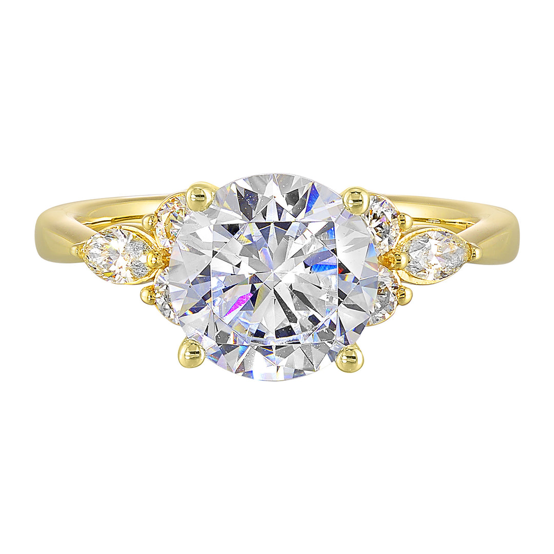 14Kt Yellow Semi Mount 5/8Ctw For 2Ctw Round Center
