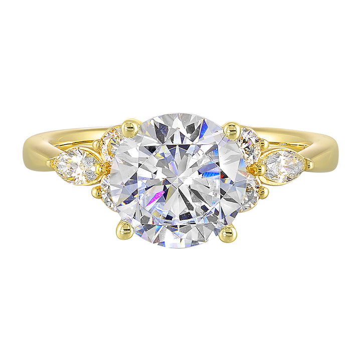 14Kt Yellow Semi Mount 5/8Ctw For 2Ctw Round Center