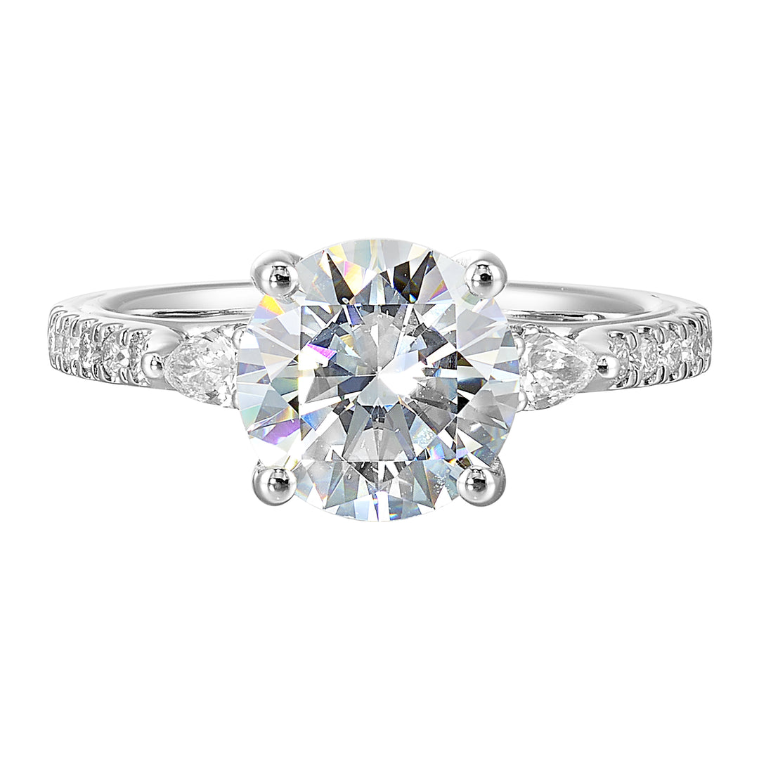 14Kt White Semi Mount 3/8Ctw For 2Ctw Round Center