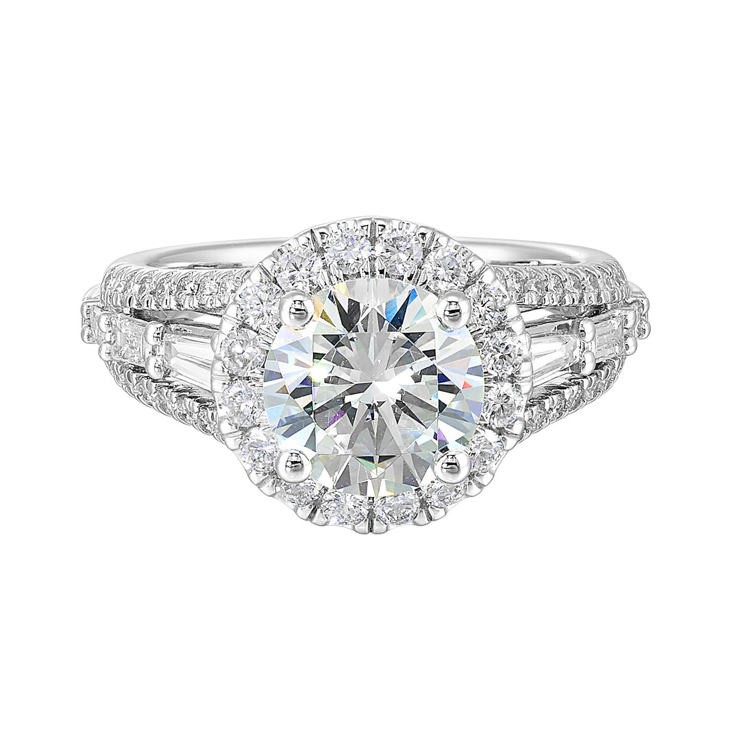 14Kt White Semi Mount 1Ctw For 2Ctw Round Center