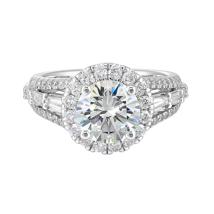14Kt White Semi Mount 1Ctw For 2Ctw Round Center