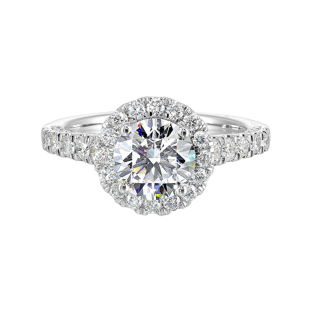 14Kt White Semi Mount 7/8Ctw For 1 1/2Ctw Round Center