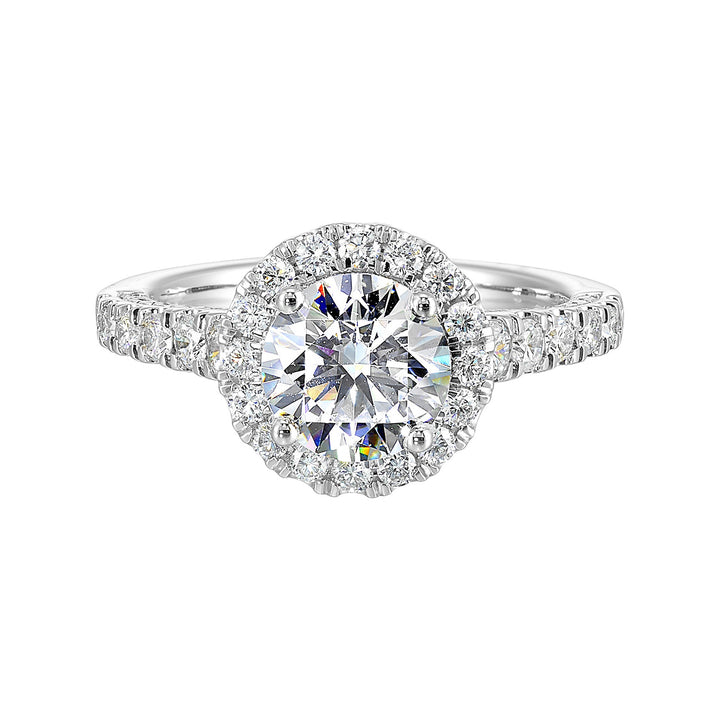 14Kt White Semi Mount 7/8Ctw For 1 1/2Ctw Round Center