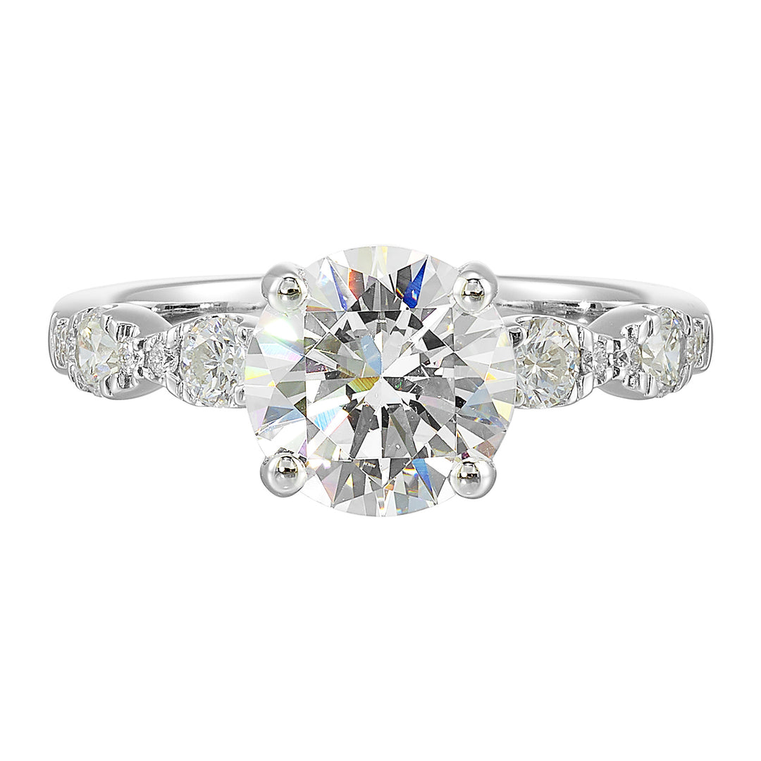 14Kt White Semi Mount 3/8Ctw For 2Ctw Round Center