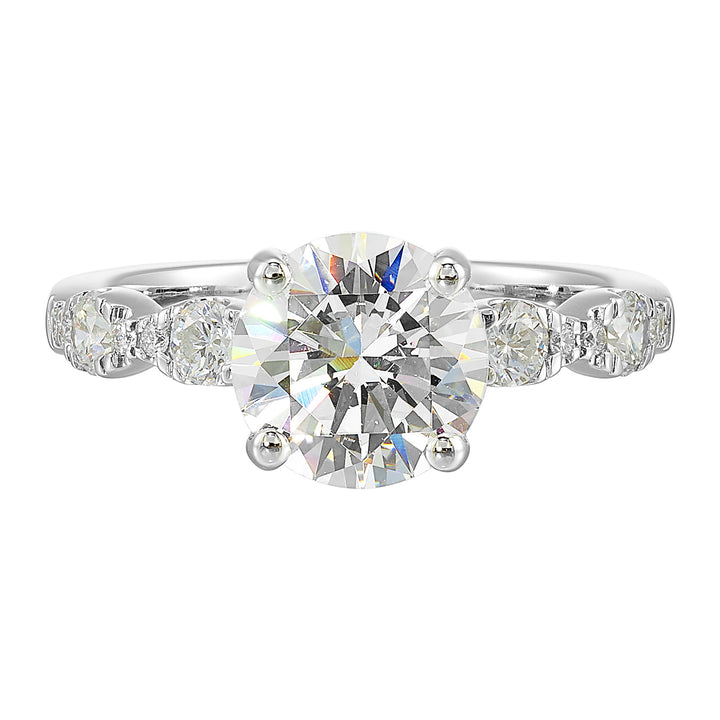 14Kt White Semi Mount 3/8Ctw For 2Ctw Round Center