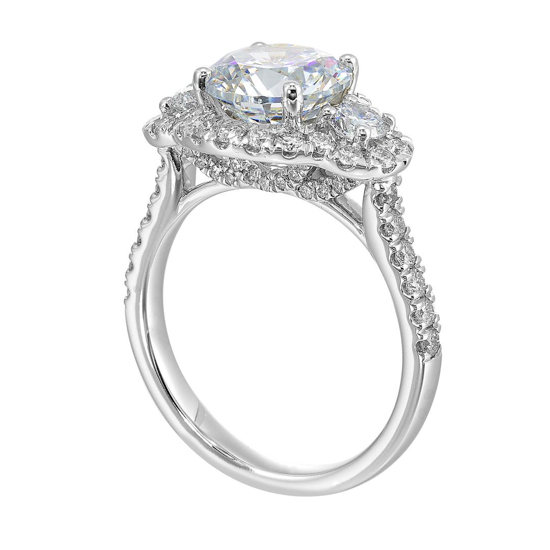 14Kt White Semi Mount 1Ctw For 2Ctw Round Center
