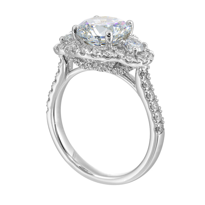 14Kt White Semi Mount 1Ctw For 2Ctw Round Center