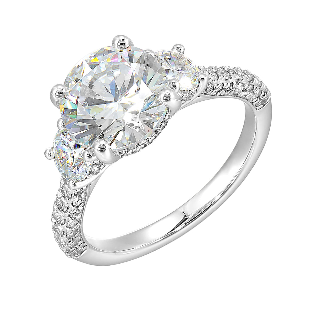 14Kt White Semi Mount 1 1/5Ctw For 3Ctw Round Center