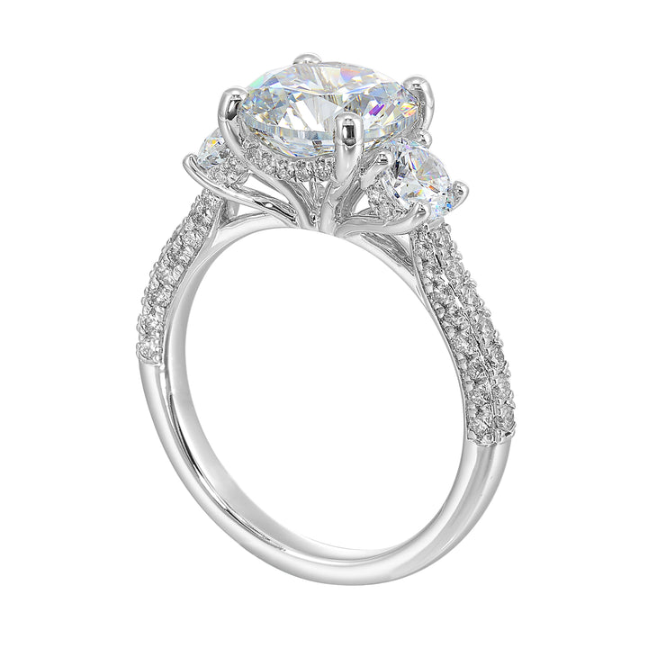 14Kt White Semi Mount 1 1/5Ctw For 3Ctw Round Center
