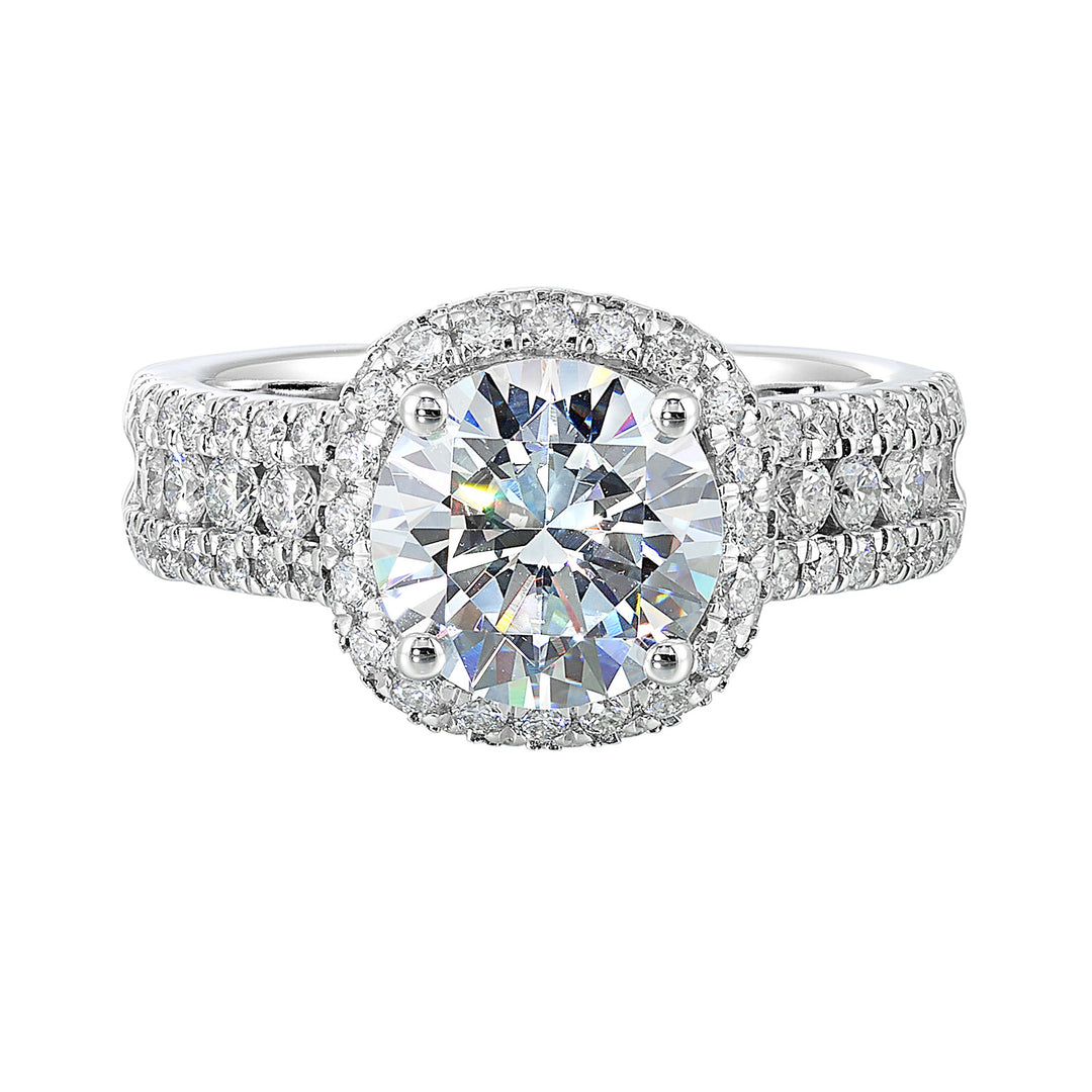 14Kt White Semi Mount 1Ctw For 2Ctw Round Center
