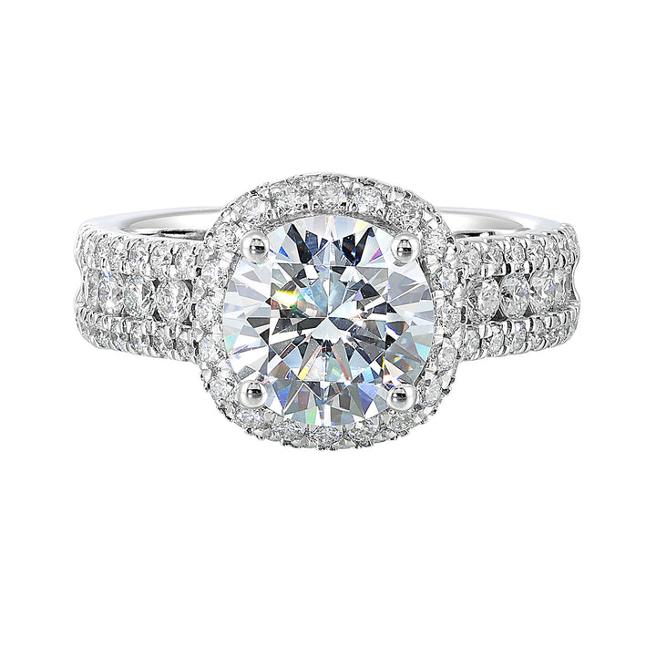 14Kt White Semi Mount 1Ctw For 2Ctw Round Center