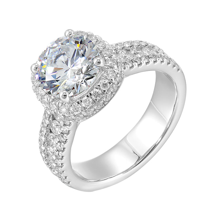 14Kt White Semi Mount 1Ctw For 2Ctw Round Center