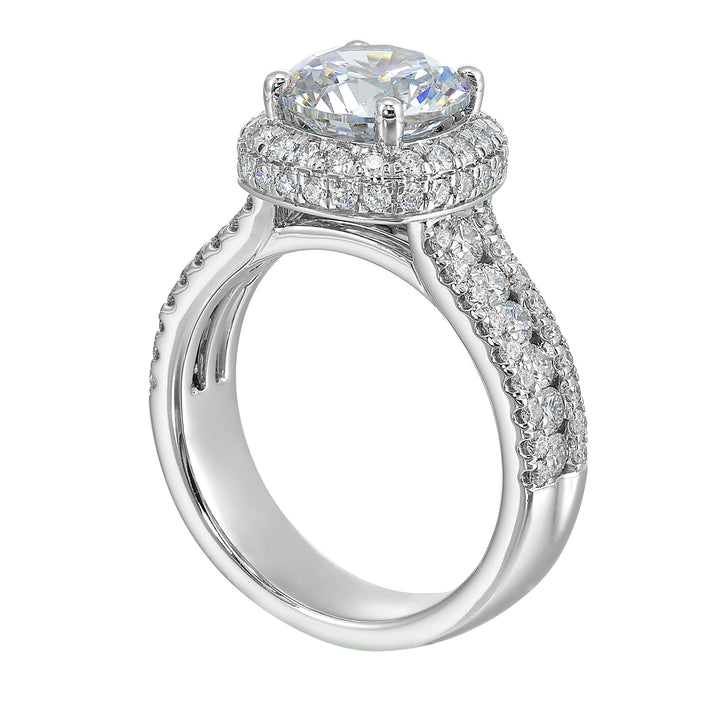 14Kt White Semi Mount 1Ctw For 2Ctw Round Center
