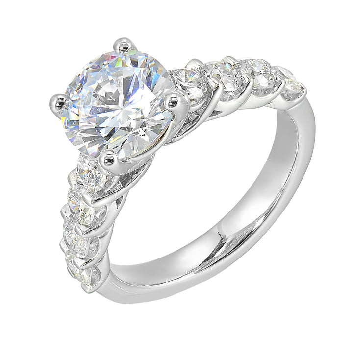 14Kt White Semi Mount 1Ctw For 2Ctw Round Center