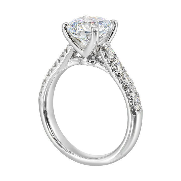 14Kt White Semi Mount 1/2Ctw For 2Ctw Round Center