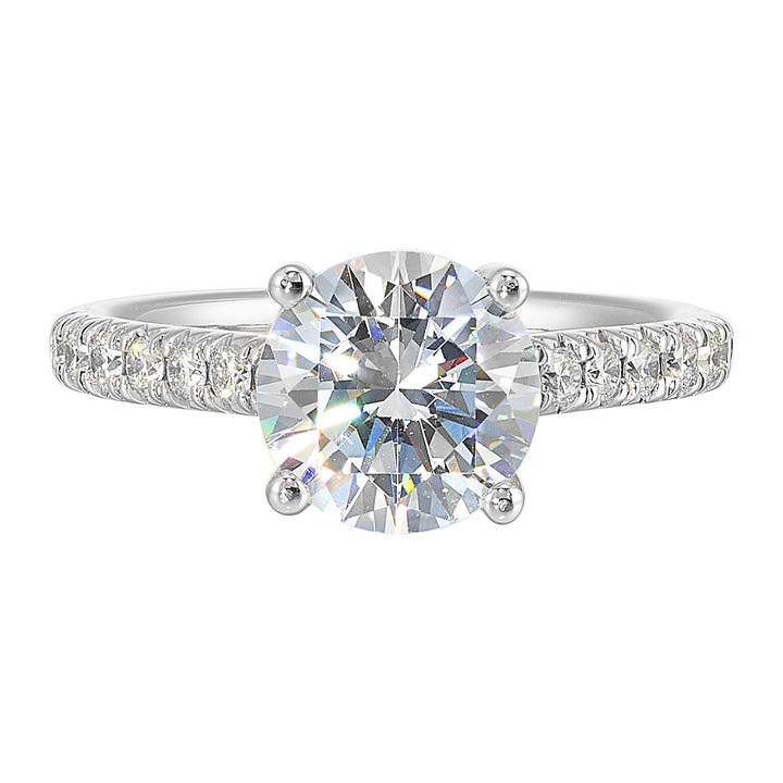14Kt White Semi Mount 1/2Ctw For 2Ctw Round Center