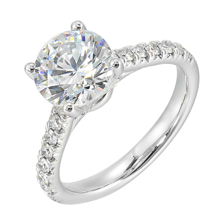 14Kt White Semi Mount 1/2Ctw For 2Ctw Round Center