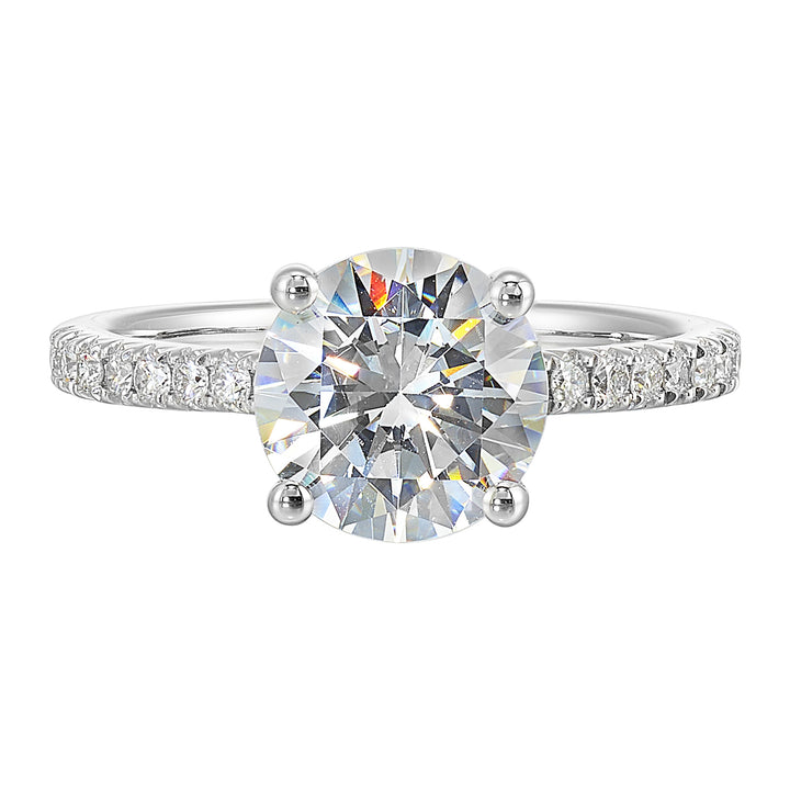 14Kt White Semi Mount 1/5Ctw For 2Ctw Round Center