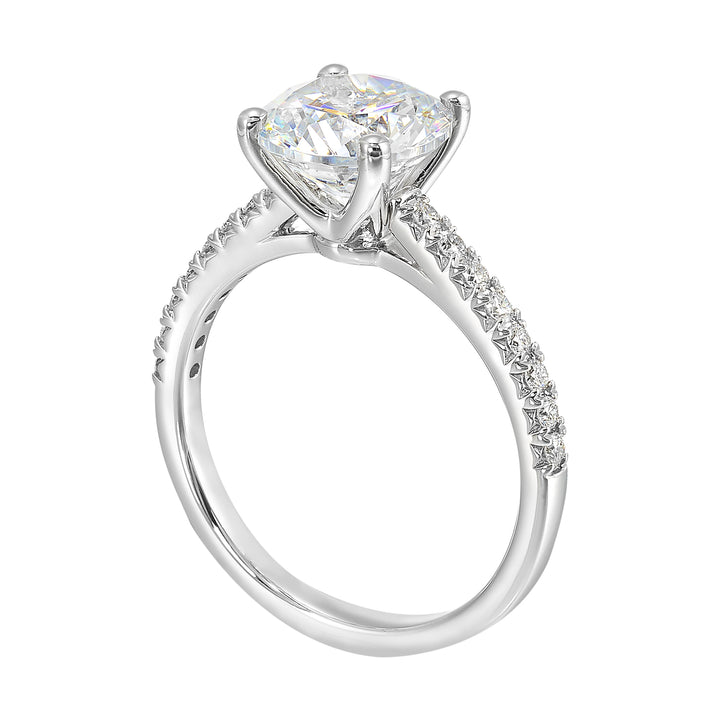 14Kt White Semi Mount 1/5Ctw For 2Ctw Round Center