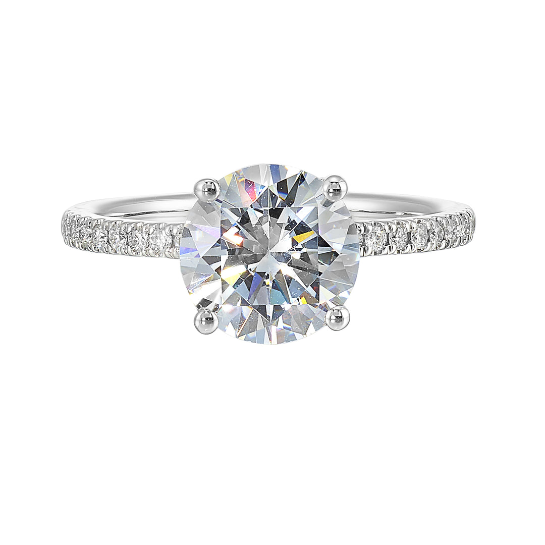 14Kt White Semi Mount 1/5Ctw For 2Ctw Round Center