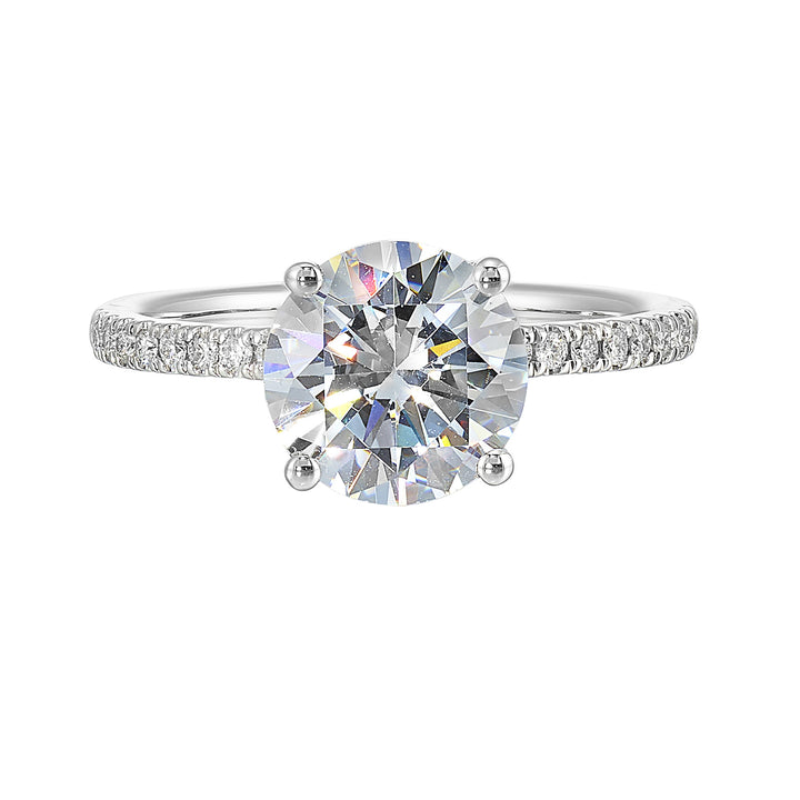 14Kt White Semi Mount 1/5Ctw For 2Ctw Round Center