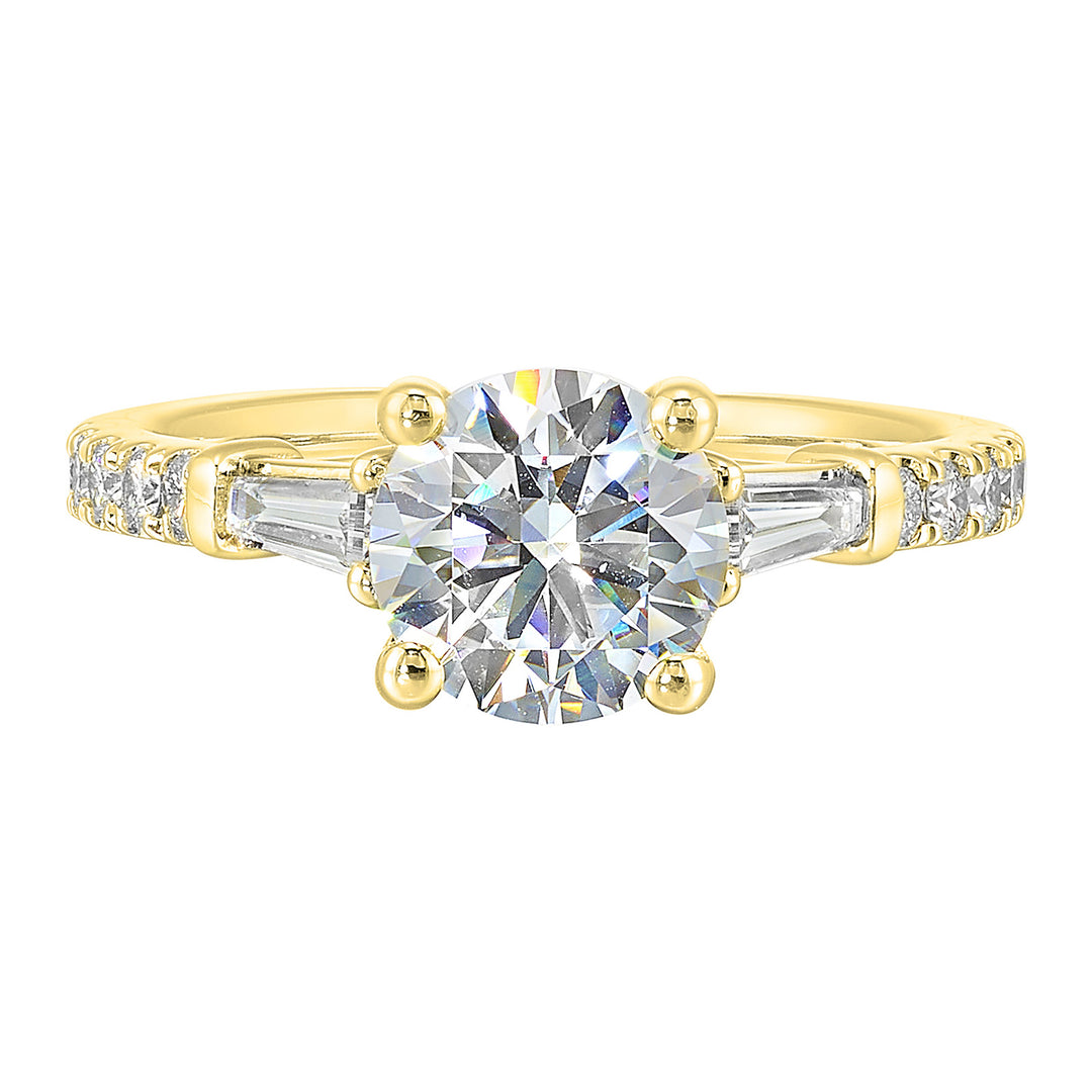 14Kt Yellow Semi Mount 3/8Ctw For 1 1/2Ct Round Center