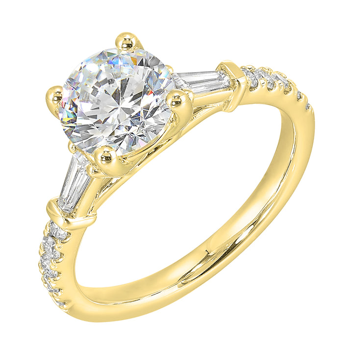 14Kt Yellow Semi Mount 3/8Ctw For 1 1/2Ct Round Center