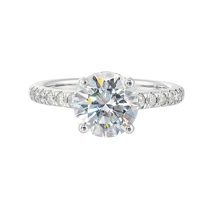 14Kt White Semi Mount 1/2Ctw For 2Ctw Round Center