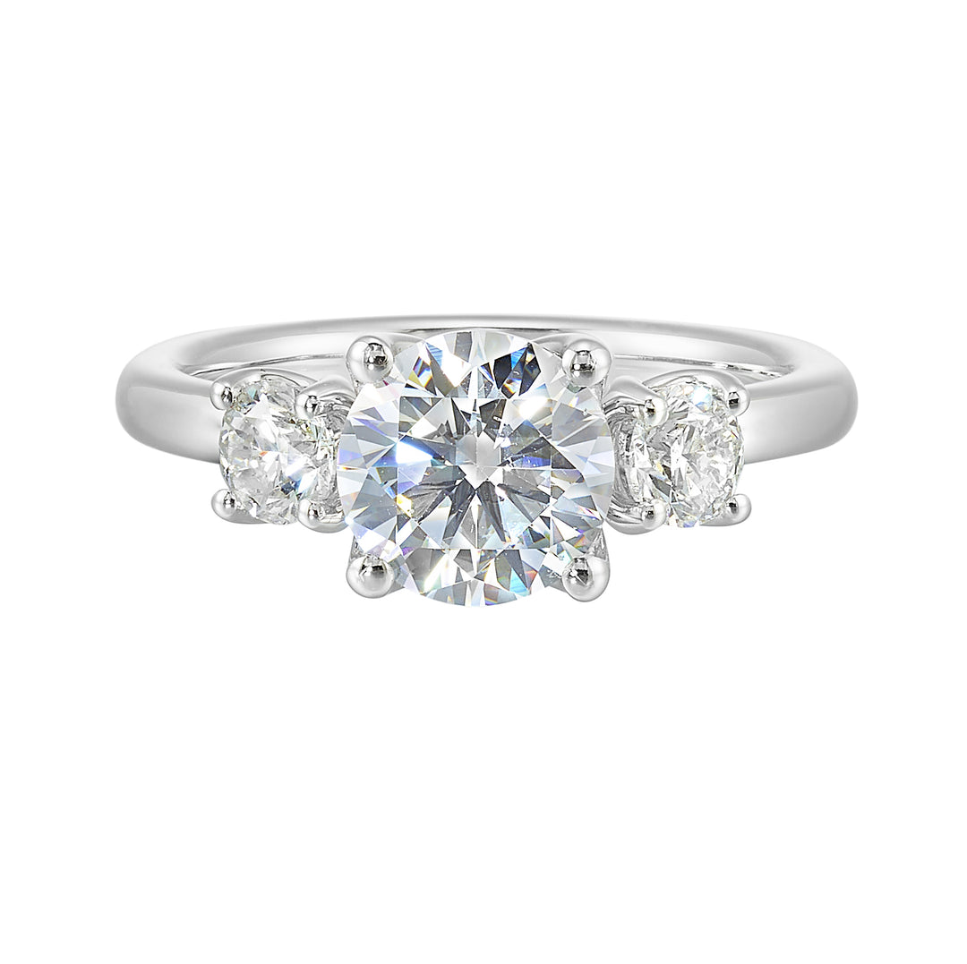 14Kt White Semi Mount 1/2Ctw For 1 1/2Ctw Round Center