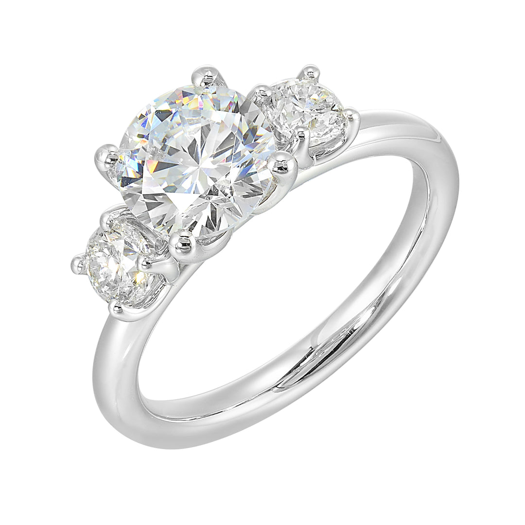 14Kt White Semi Mount 1/2Ctw For 1 1/2Ctw Round Center