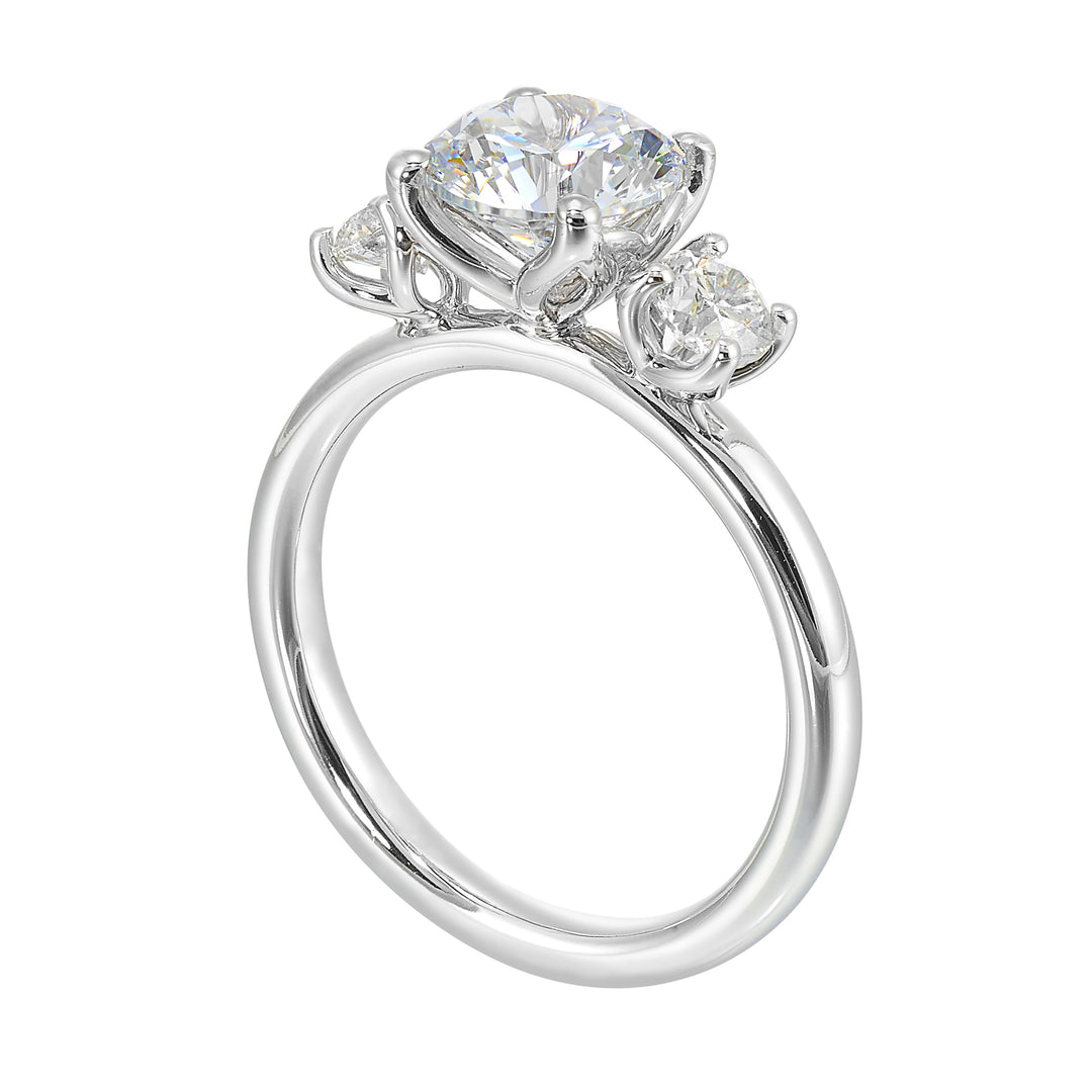 14Kt White Semi Mount 1/2Ctw For 1 1/2Ctw Round Center