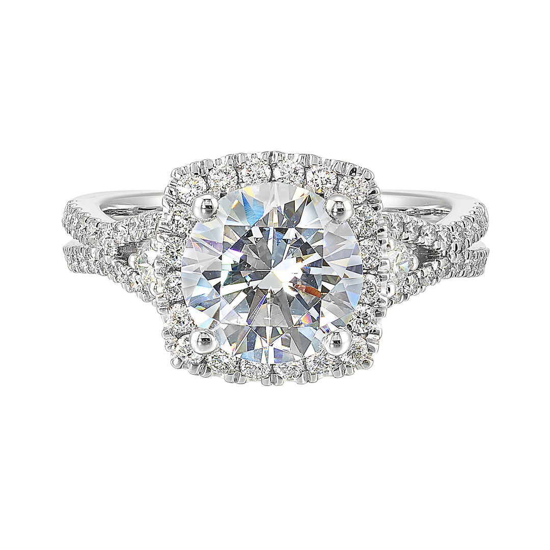 14Kt White Semi Mount 5/8Ctw For 2Ctw Round Center