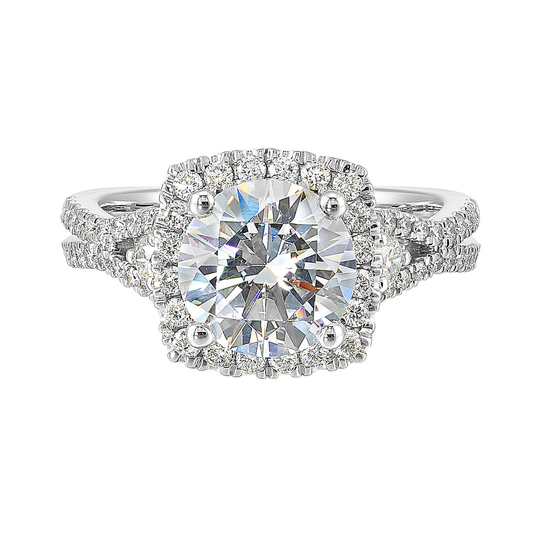 14Kt White Semi Mount 5/8Ctw For 2Ctw Round Center