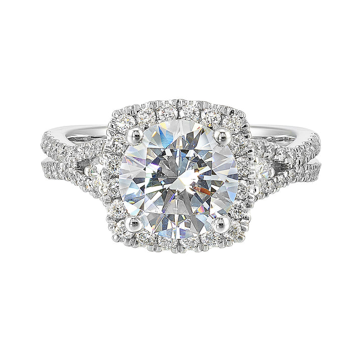 14Kt White Semi Mount 5/8Ctw For 2Ctw Round Center