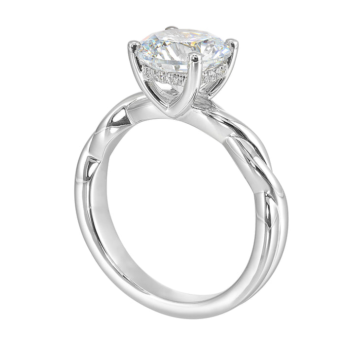 14Kt White Semi Mount 1/25Ctw For 2Ctw Round Center