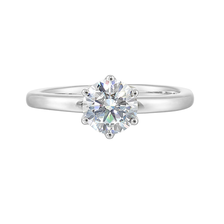 14Kt White Semi Mount 1/50Ctw For 1Ctw Round Center