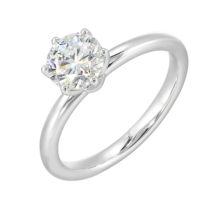 14Kt White Semi Mount 1/50Ctw For 1Ctw Round Center
