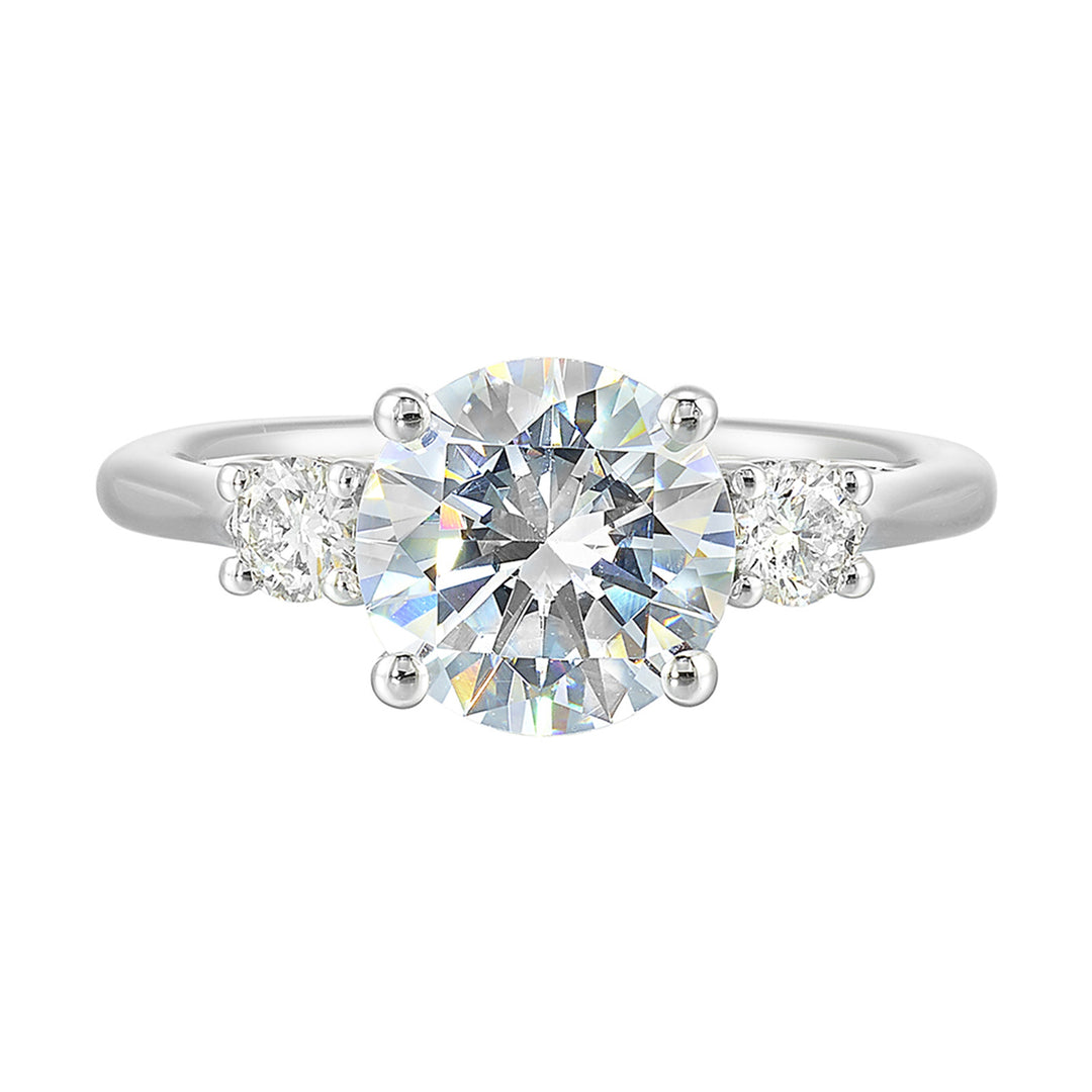 14Kt White Semi Mount 1/2Ctw For 2Ctw Round Center