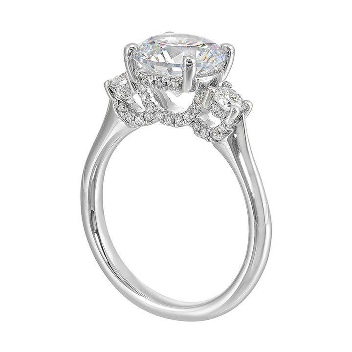 14Kt White Semi Mount 1/2Ctw For 2Ctw Round Center
