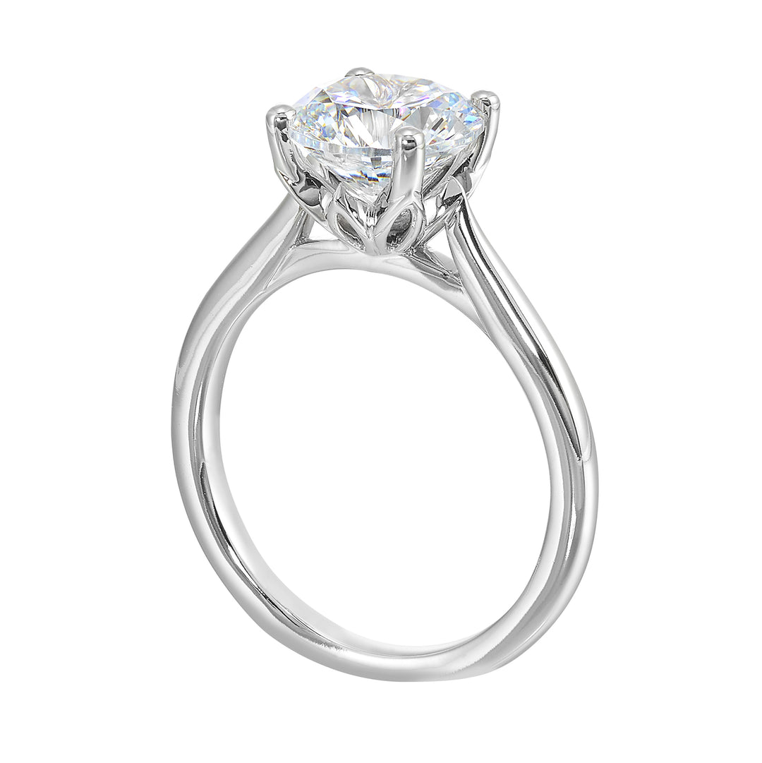14Kt White Semi Mount For 2Ctw Round Center