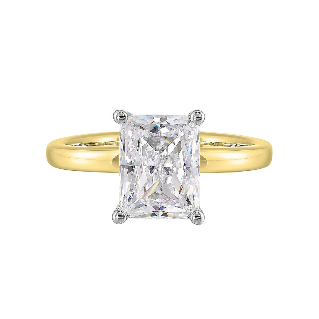 14Kt Yellow Semi Mount 1/15Ctw For 2Ct Radiant Center