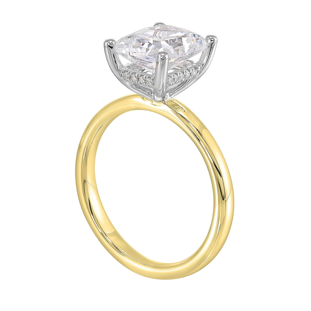 14Kt Yellow Semi Mount 1/15Ctw For 2Ct Radiant Center