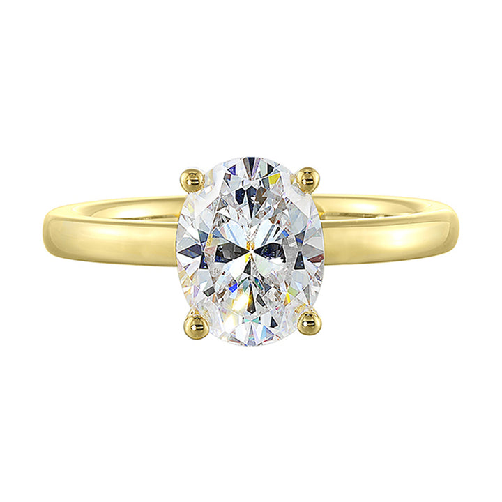 14Kt Yellow Semi Mount 1/15Ctw For 2Ct Oval Center