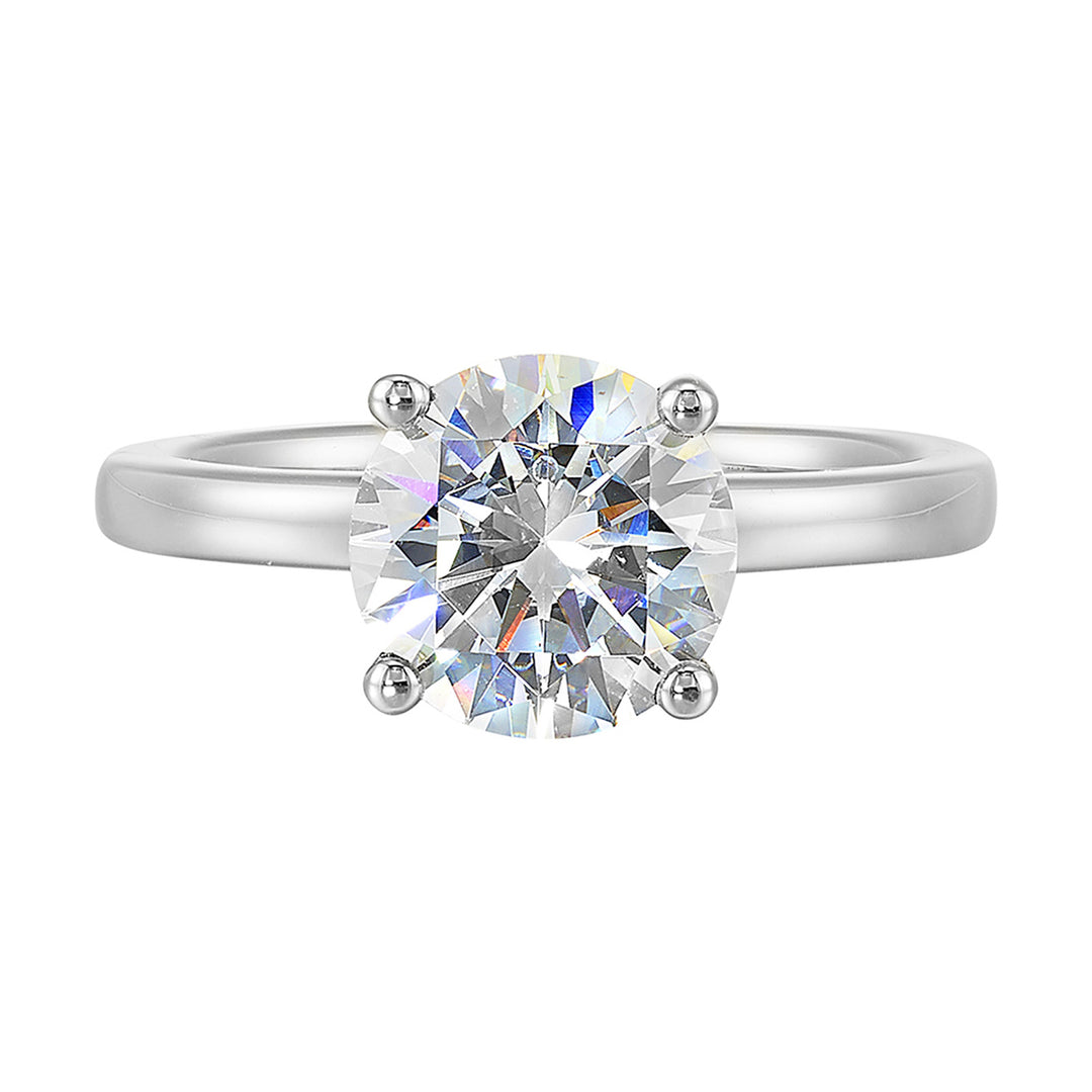 14Kt White Semi Mount 1/20Ctw For 2Ct Round Center
