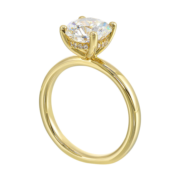 14Kt Yellow Semi Mount 1/20Ctw For 2Ctw Round Center