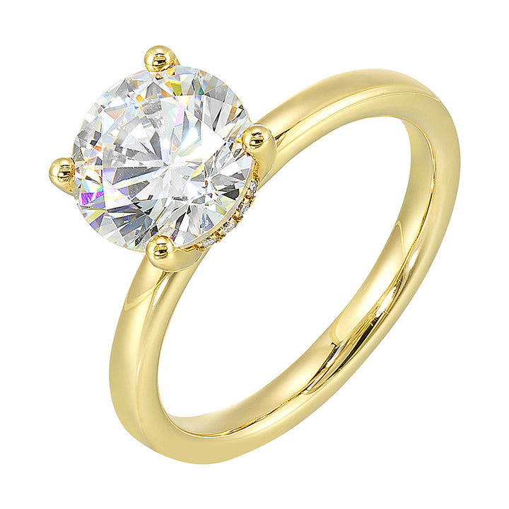 14Kt Yellow Semi Mount 1/20Ctw For 2Ctw Round Center
