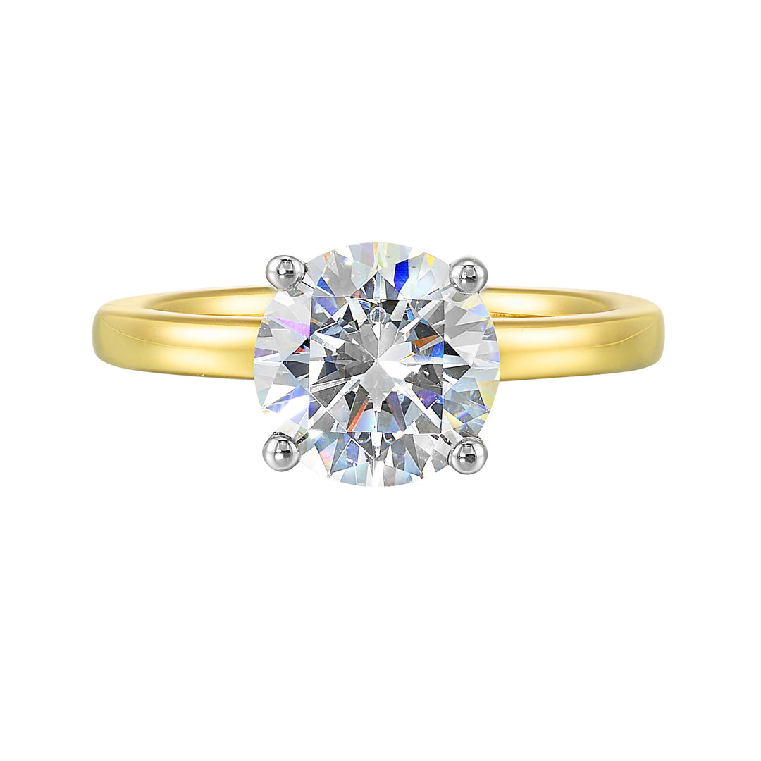 14Kt White Yellow Semi Mount 1/15Ctw For 3Ct Round Center