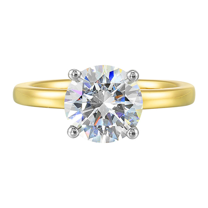 14Kt White Yellow Semi Mount 1/15Ctw For 3Ct Round Center