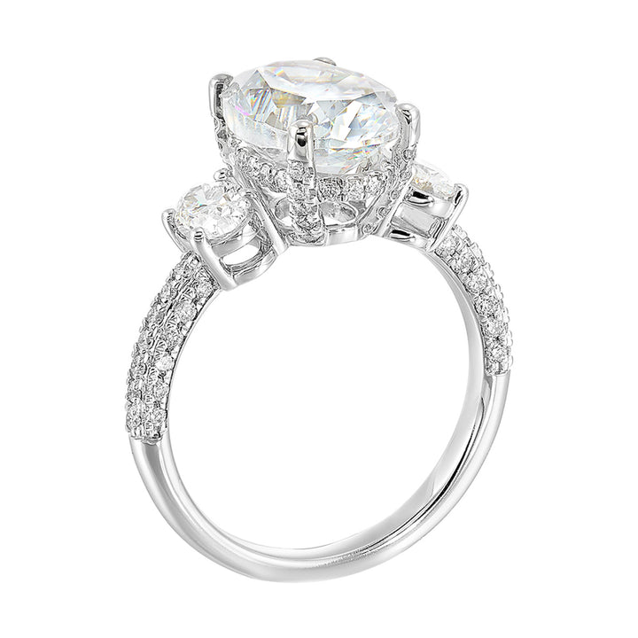 14Kt White Semi Mount 1Ctw For 3Ctw Oval Center